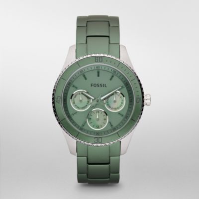 Fossil Stella Aluminum and Stainless Steel Watch Green