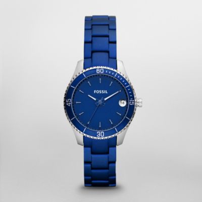 Fossil Stella Mini Aluminum and Stainless Steel Watch Blue