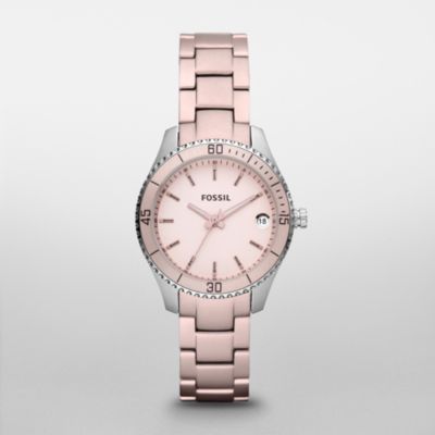Fossil Stella Mini Aluminum and Stainless Steel Watch Blush