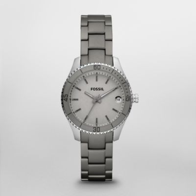 Fossil Stella Mini Aluminum and Stainless Steel Watch Grey