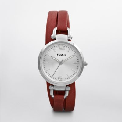 ES3157 - Georgia Leather Watch – Brick Red