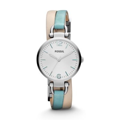 ES3224 - Georgia Leather Watch – White and Teal