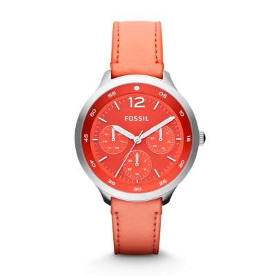 ES3244 - The Editor Leather Watch - Coral