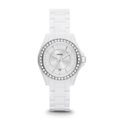 ES3251 - Riley Three Hand Resin Watch - White