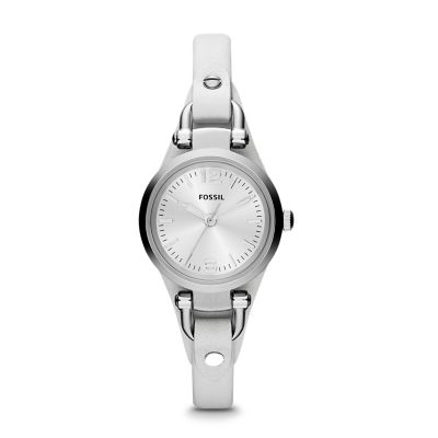 ES3267 - Georgia Mini Three Hand Leather Watch - White