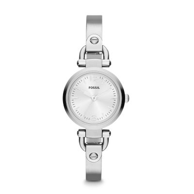 Fossil Georgia Mini Stainless Steel Watch Es3269 Silver