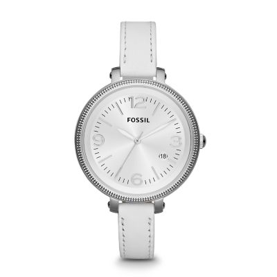 ES3276 - Heather Three Hand Leather Watch - White
