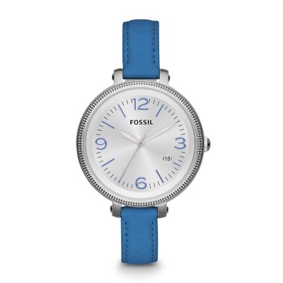 ES3279 - Heather Three Hand Leather Watch - Blue