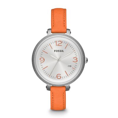 ES3280 - Heather Three Hand Leather Watch - Orange