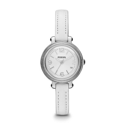 ES3281 - Heather Three Hand Leather Watch - White