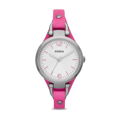 ES3299 - Georgia Three Hand Leather Watch - Pink