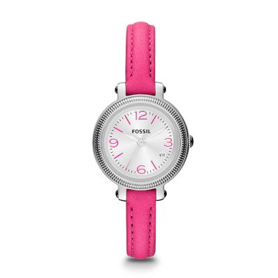 ES3302 - Heather Three Hand Leather Watch - Pink