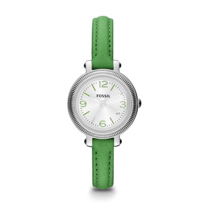 ES3303 - Heather Three Hand Leather Watch - Green