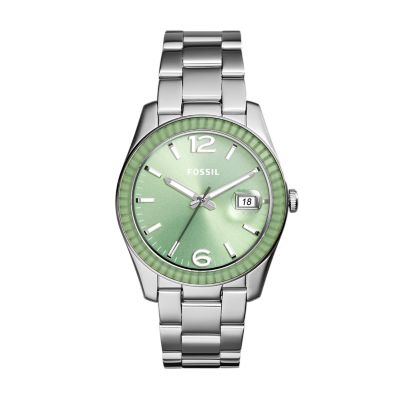 Fossil Perfect Boyfriend Three-Hand Date Stainless Steel Watch Es3731 Green