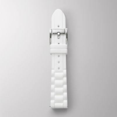save on Fossil Boyfriend Silicone Watch Strap - White