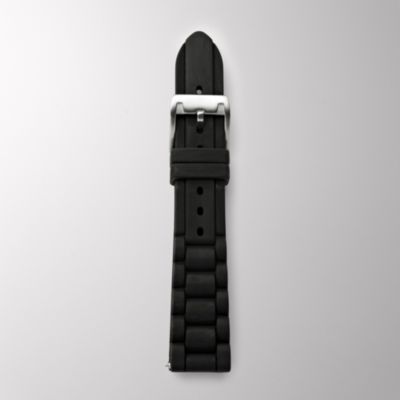 save on Fossil Boyfriend Silicone Watch Strap - Black