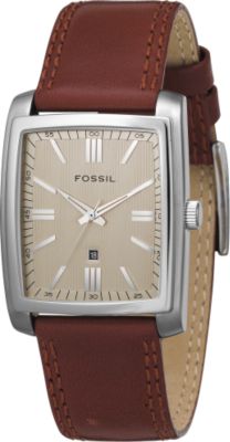 Fossil Mens Leather Dress Watch - Champagne Dial - FS4264