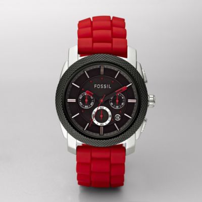 Fossil Machine Silicone Watch Red