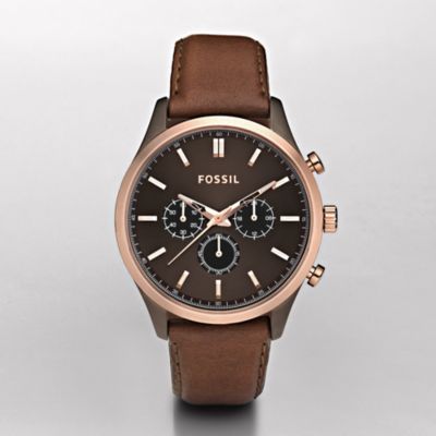 Fossil Walter Leather Watch - Brown