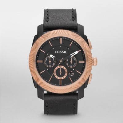 FS4715 - Machine Leather Watch - Black