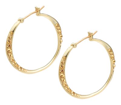 Fossil Earrings Small Pave Round Gold Color Gold