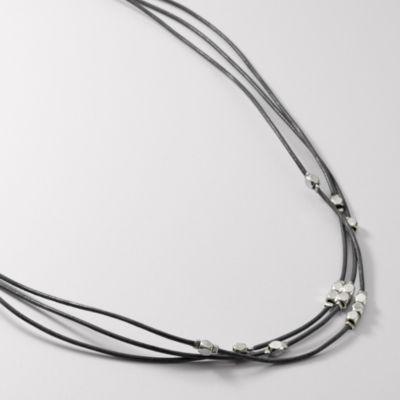 Fossil Dainty Silver Nugget Necklace
