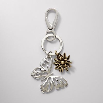 Fossil Butterfly Flower Key Fob
