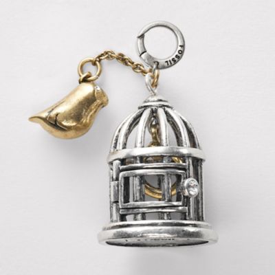 Fossil Bird Cage Charm