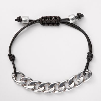 JA3762 - Large Link Leather Bracelet