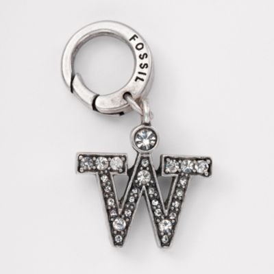 Fossil Letter W Charm