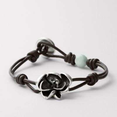 Fossil Leather Posy Bracelet