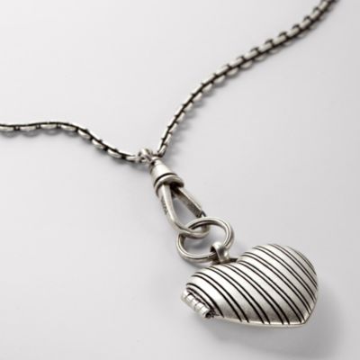 Fossil Heart Locket Necklace