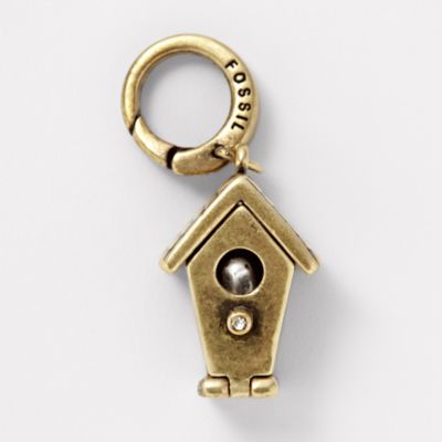 Fossil Bird House Charm