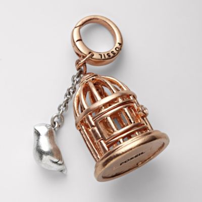 Fossil Rose Bird Cage Charm