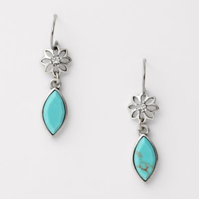 Fossil Native Double Drop Turquoise Earrings
