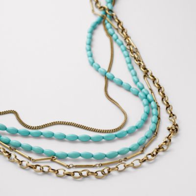 Fossil Native Seed Turquoise Necklace