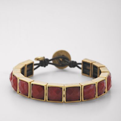 Fossil Faceted Berry Stone Bracelet