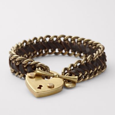 Fossil Woven Heart Bracelet