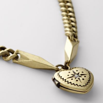 Fossil Love Story Mini Heart Necklace