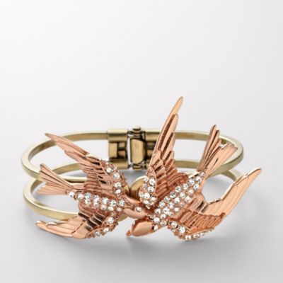 Fossil Kissing Sparrow Cuff Bracelet