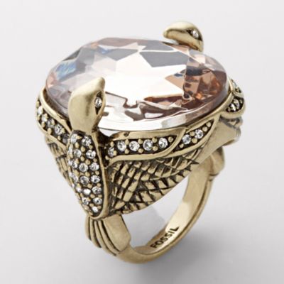 Fossil Rare Hugging Sparrow Ring Size 7