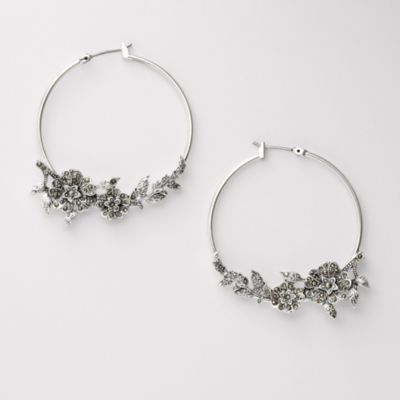 Fossil Marcasite Vine Hoops