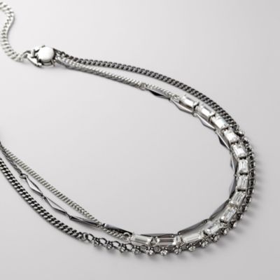 Fossil Triple Strand Glitz Necklace
