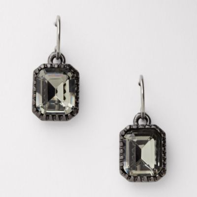 Fossil Ruthenium Drop Earring