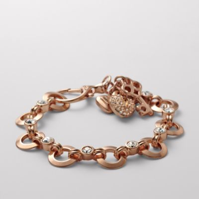 Fossil Rose Glitz Charm Bracelet