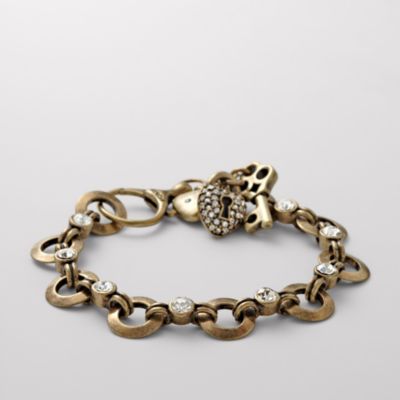 Fossil Brass Glitz Charm Bracelet