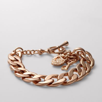 Fossil Rose Link Charm Bracelet