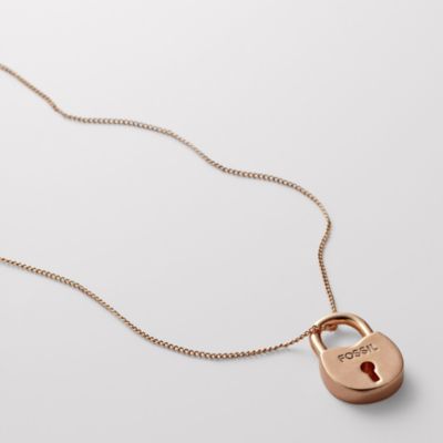 Fossil Rose Lock Pendant