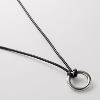 Fossil Navy Leather Charm Necklace