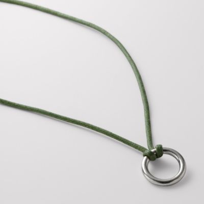 Fossil Green Cord Charm Necklace